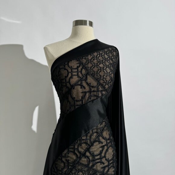 Brand New US 6 GEORGES HOBEIKA Fitted Asymmetrical Top Evening Gown - Picture 3 of 7